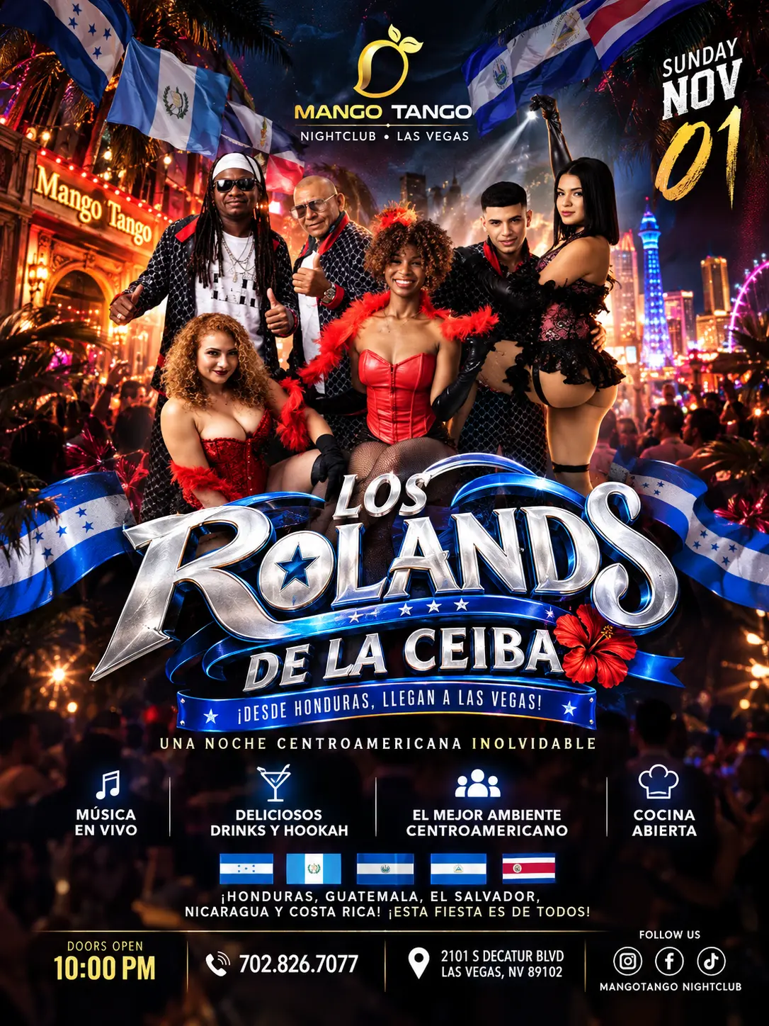 Los Rolands de la Ceiba — Noche Centroamericana flyer